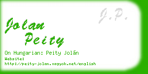 jolan peity business card