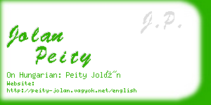 jolan peity business card